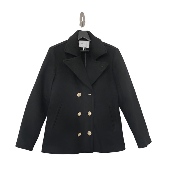 Frame Denim Jackets & Blazers - Frame Black Double-Breasted Wool Coat